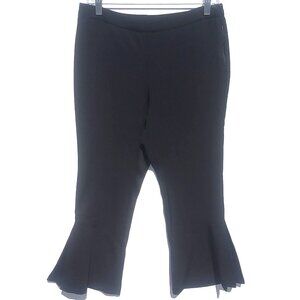 Saks Fifth Avenue Women's Pants 4 Black Dress Pants Pleated Flare Leg Zip Slacks